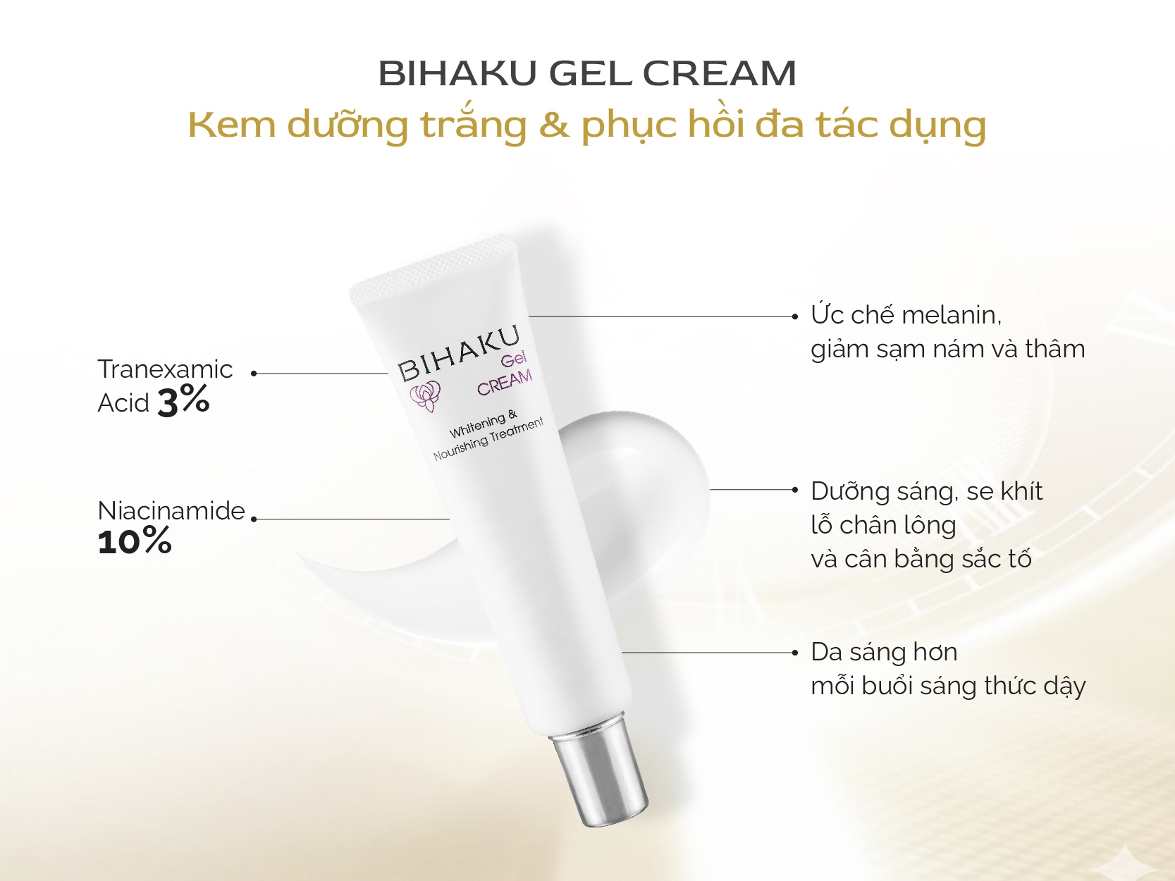 Bihaku Gel Cream – Kem dưỡng trắng & phục hồi 