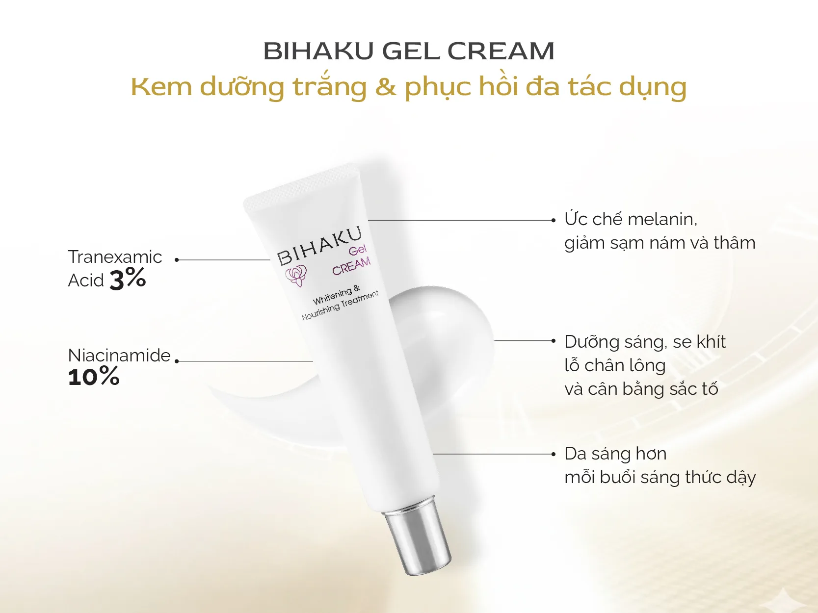 Bihaku Gel Cream – Kem dưỡng trắng & phục hồi 