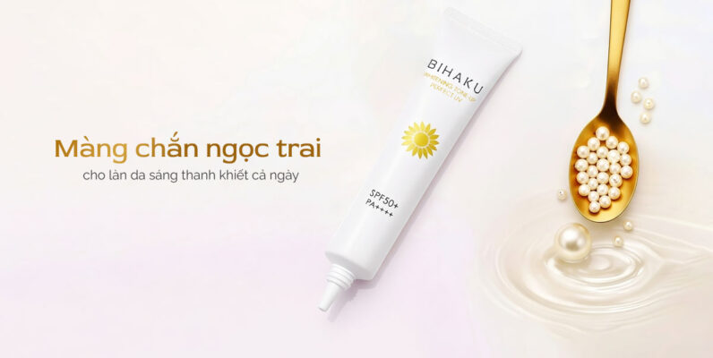 Kem chống nắng BIHAKU tone up màng chắn ngọc trai cho làn da sáng thanh khiết cả ngày
