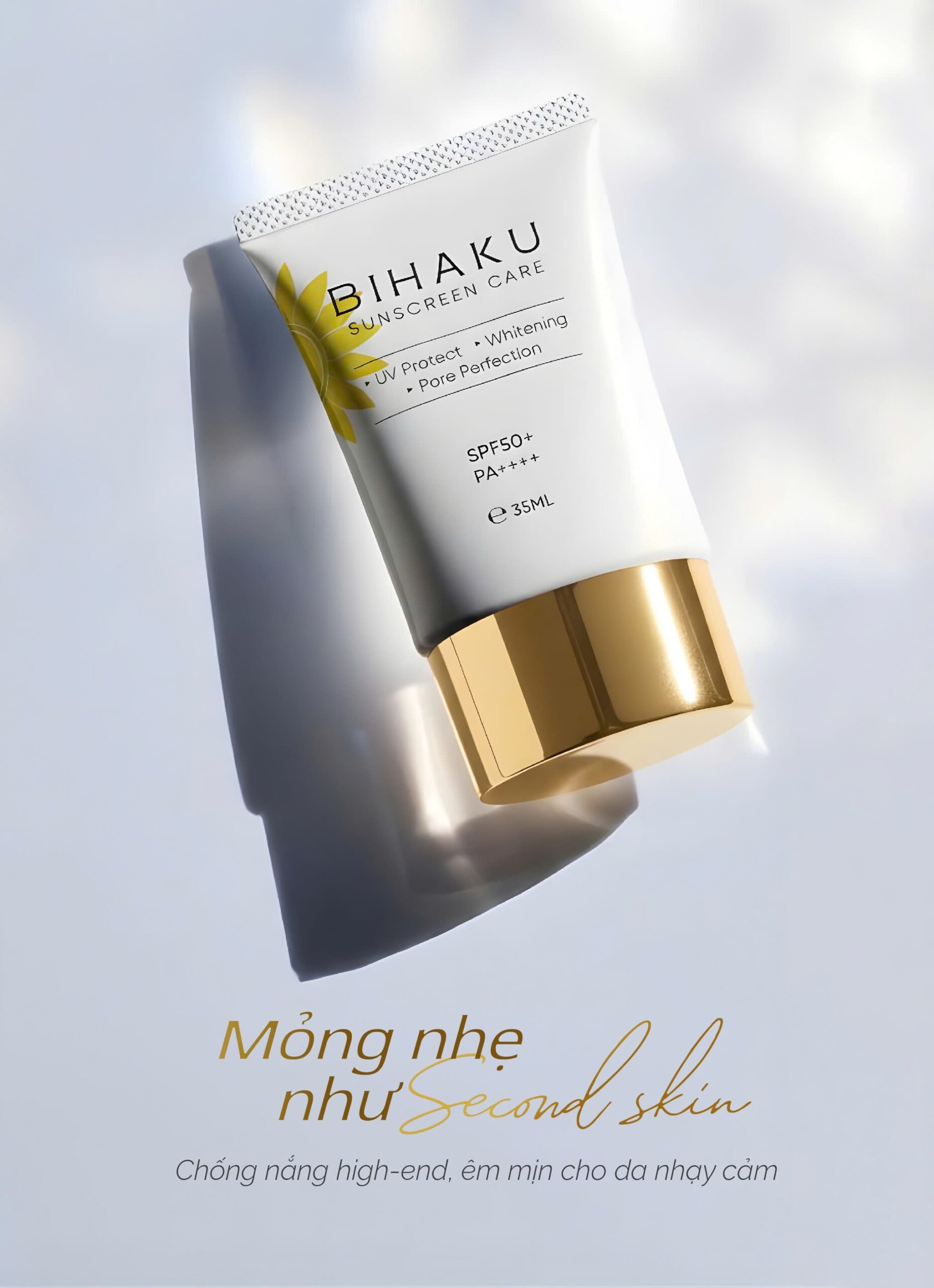 Kem chống nắng Bihaku mỏng nhẹ như Second Skin