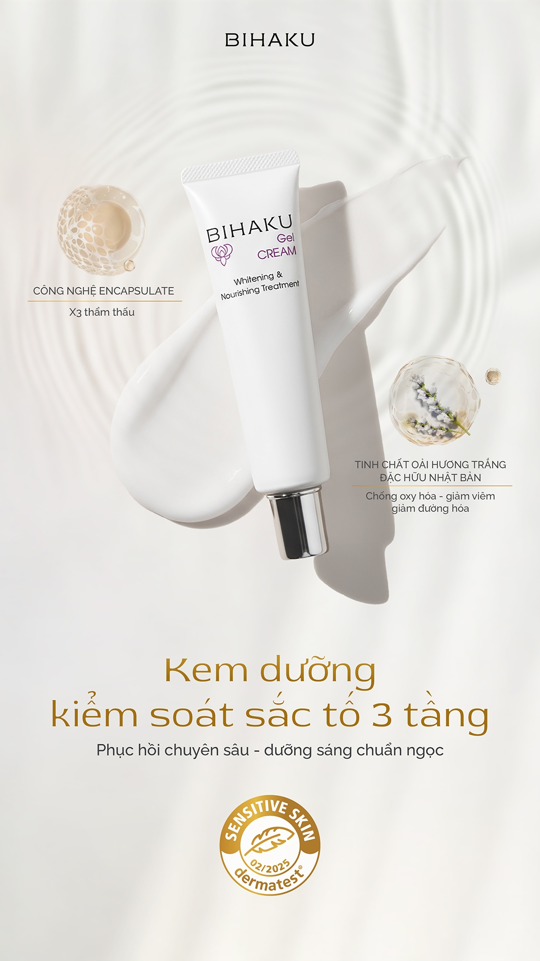 Kem dưỡng trắng da mờ nám Bihaku Gel Cream