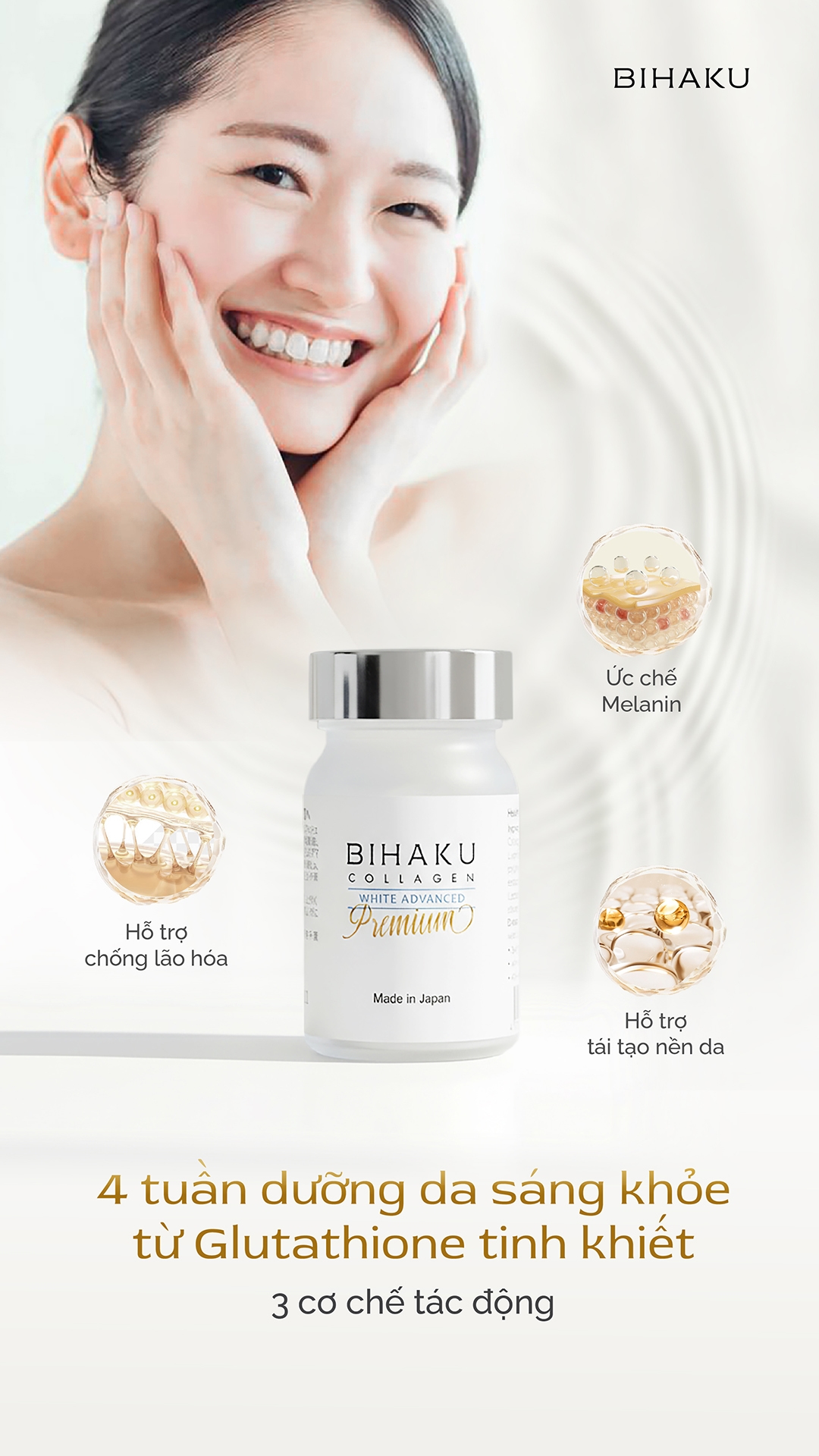 Viên uống trắng da Bihaku Collagen