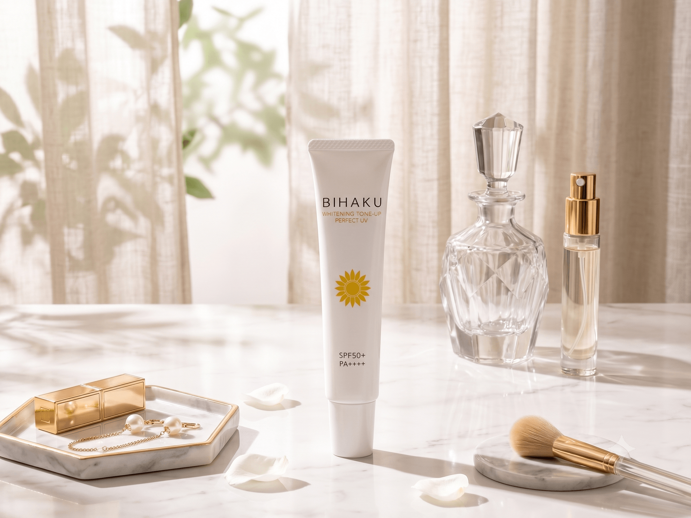 Da nám có nên dùng kem nâng tone không? Dùng sai có thể làm nám đậm hơn 6 BIHAKU Whitening Tone-Up Perfect UV SPF50+ PA++++
