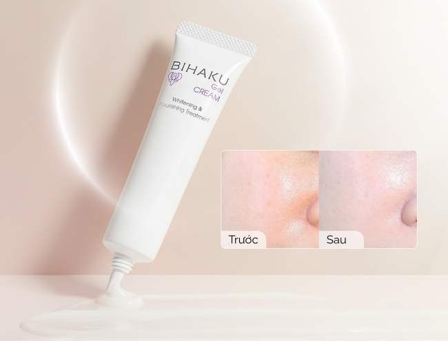 Dưỡng da sau treatment với Bihaku Gel Cream
