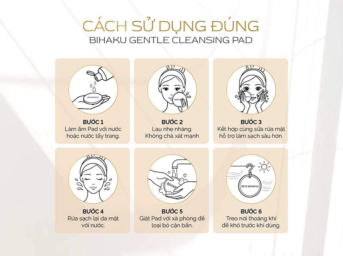 Bông làm sạch Bihaku: Giải pháp làm sạch chuẩn Nhật cho làn da nhạy cảm 4 Cách dùng bông làm sạch Bihaku