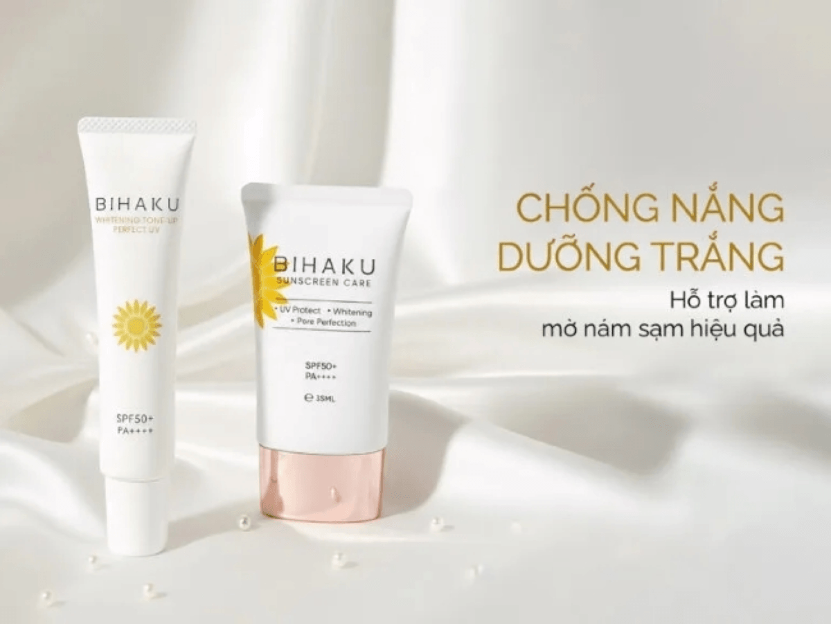 Phục hồi da trước khi dưỡng trắng là bí quyết dưỡng sáng an toàn 4 Bộ đôi kem chống nắng Bihaku