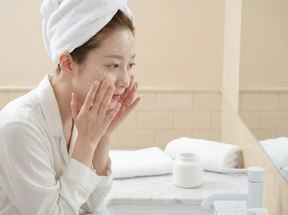 Tẩy tế bào chết ngay trong bước rửa mặt