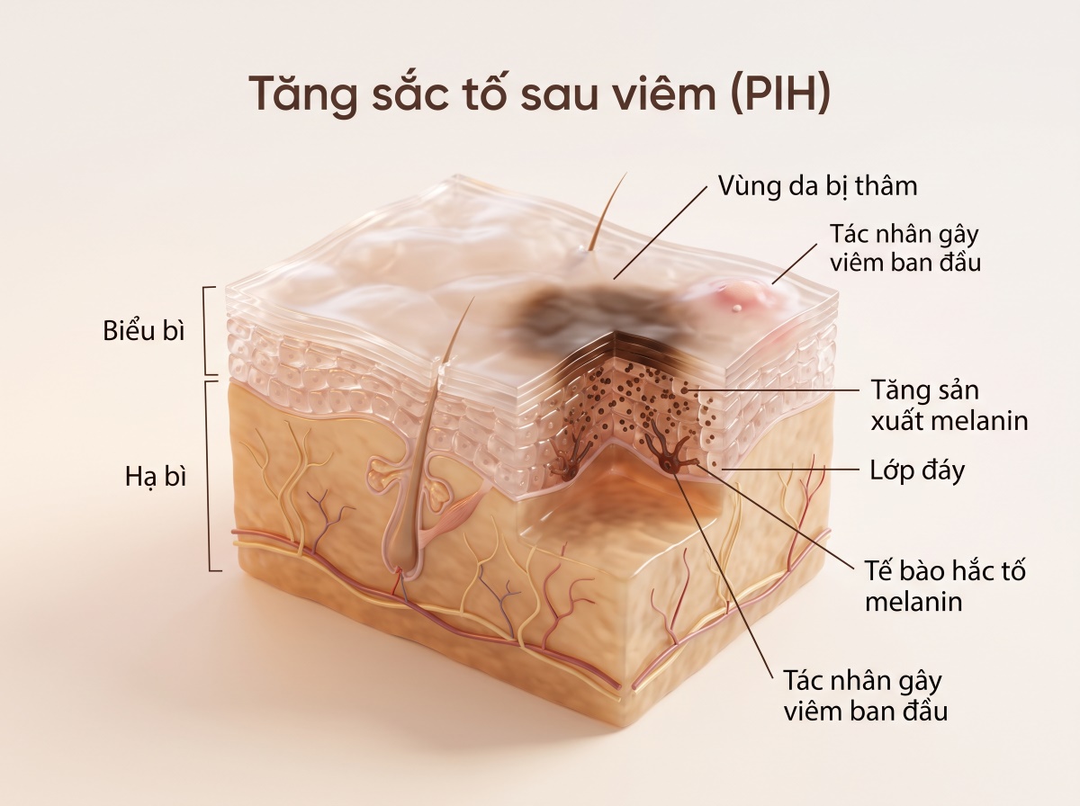 Tăng sắc tố sau viêm