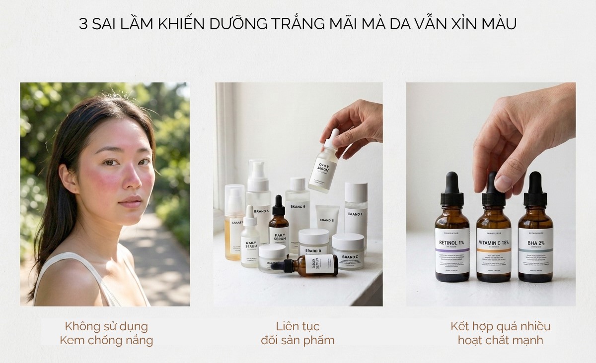Những sai lầm chăm da 