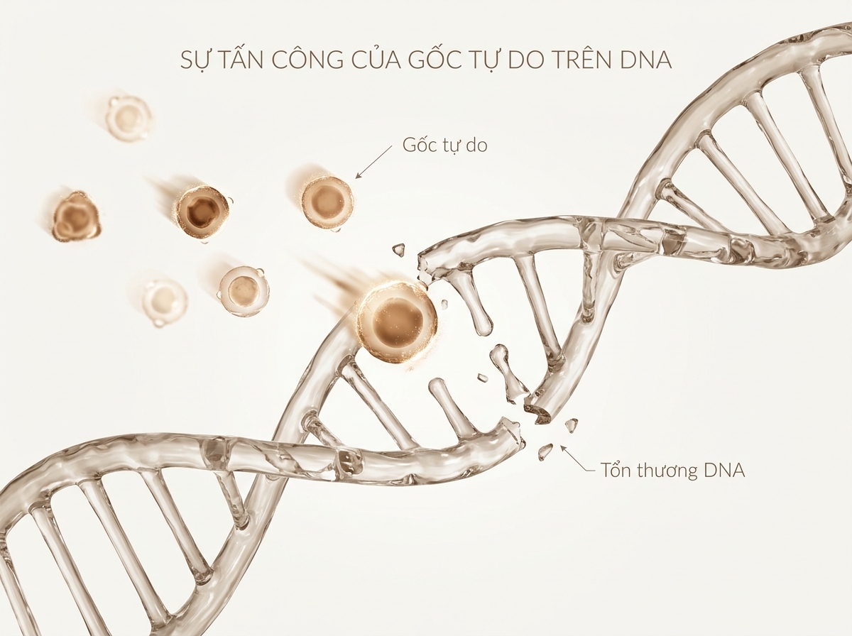 Gốc tự do phá hủy DNA