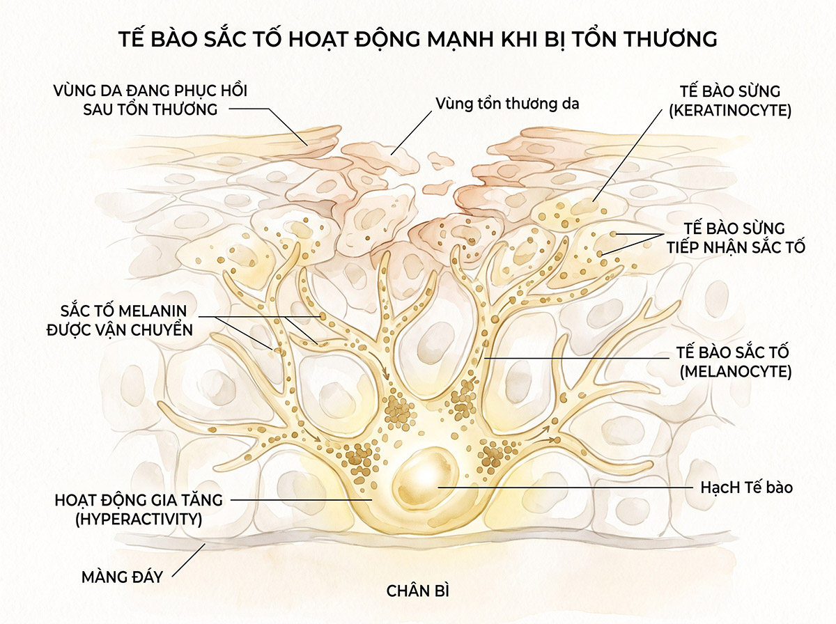 Skin Barrier là gì? Vì sao hàng rào bảo vệ da quyết định một làn da sáng khỏe và ít nám? 6 Melanocyte hoạt động mạnh