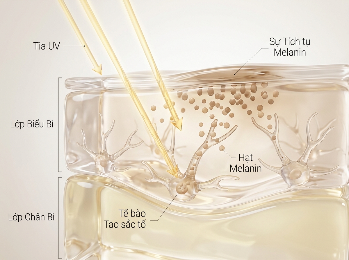 Melanin bị kích hoạt bởi tia UV
