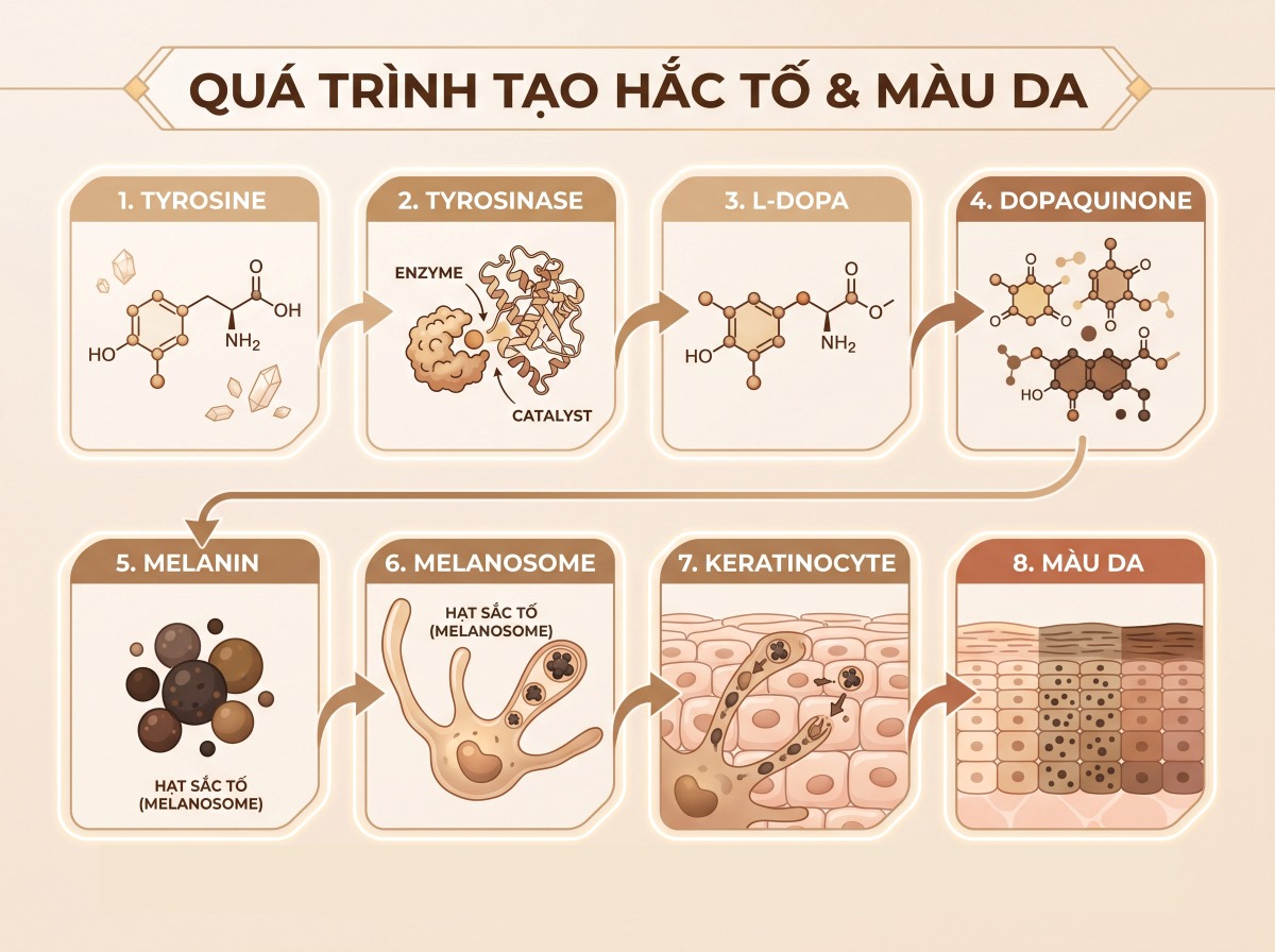 Tyrosinase hoạt động như thế nào
